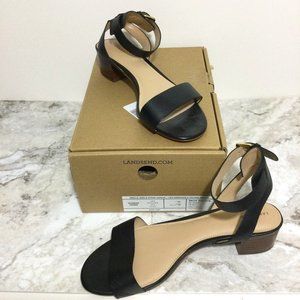 Lands' End Amalia Ankle Strap Leather Sandal Sz 8D